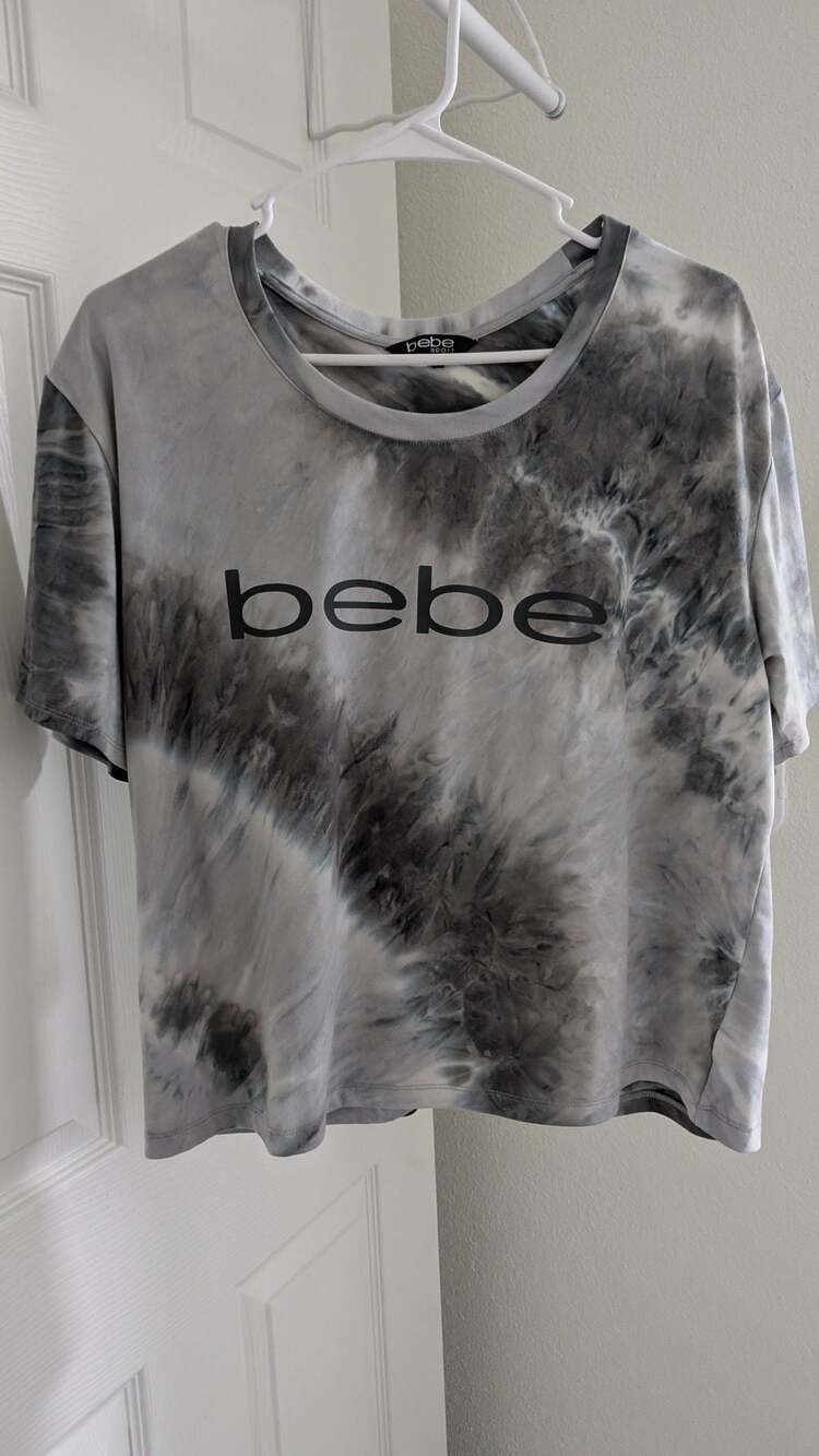 bebe Sport Tie Dye Logo T-Shirt